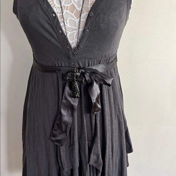 Buffalo David Bitton Gray Asymmetrical Wrap Sundress - Picture 4 of 15